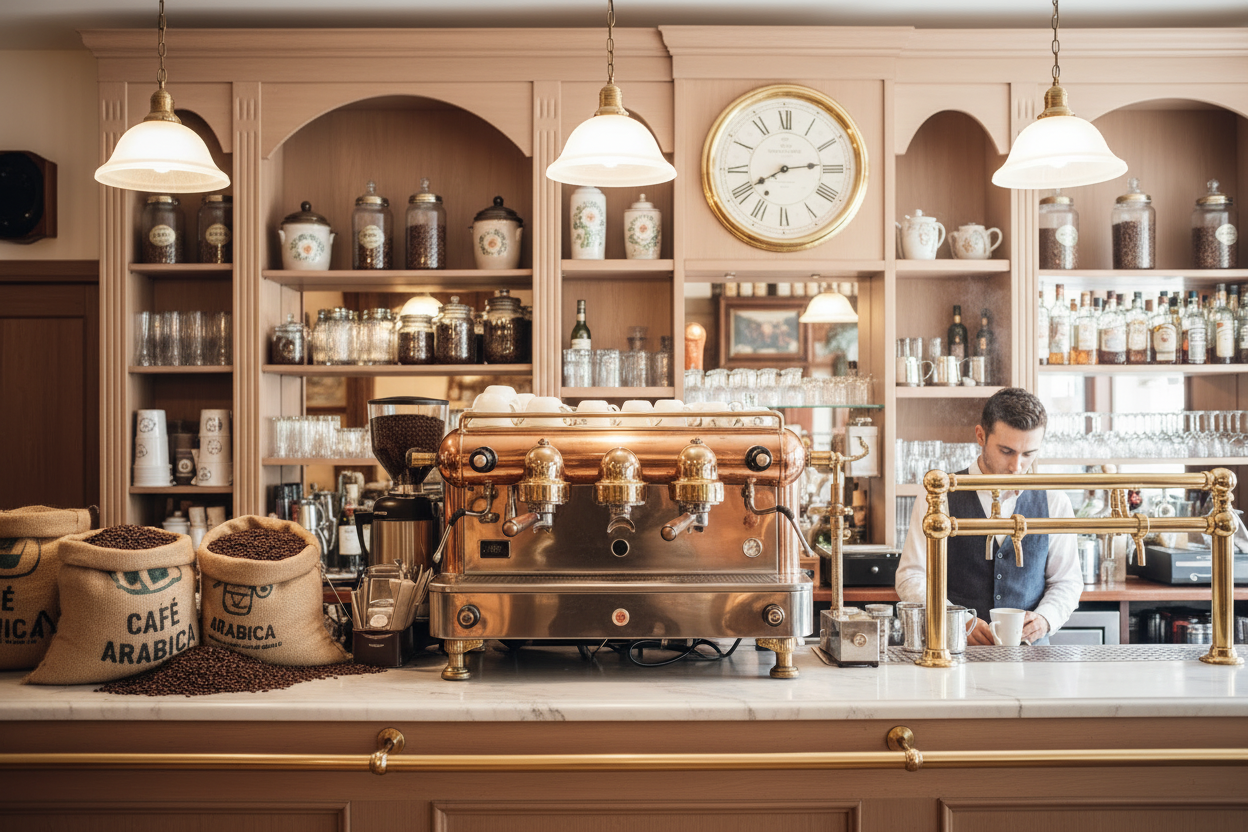 Bright Classic Cafe Antique Espresso Machine